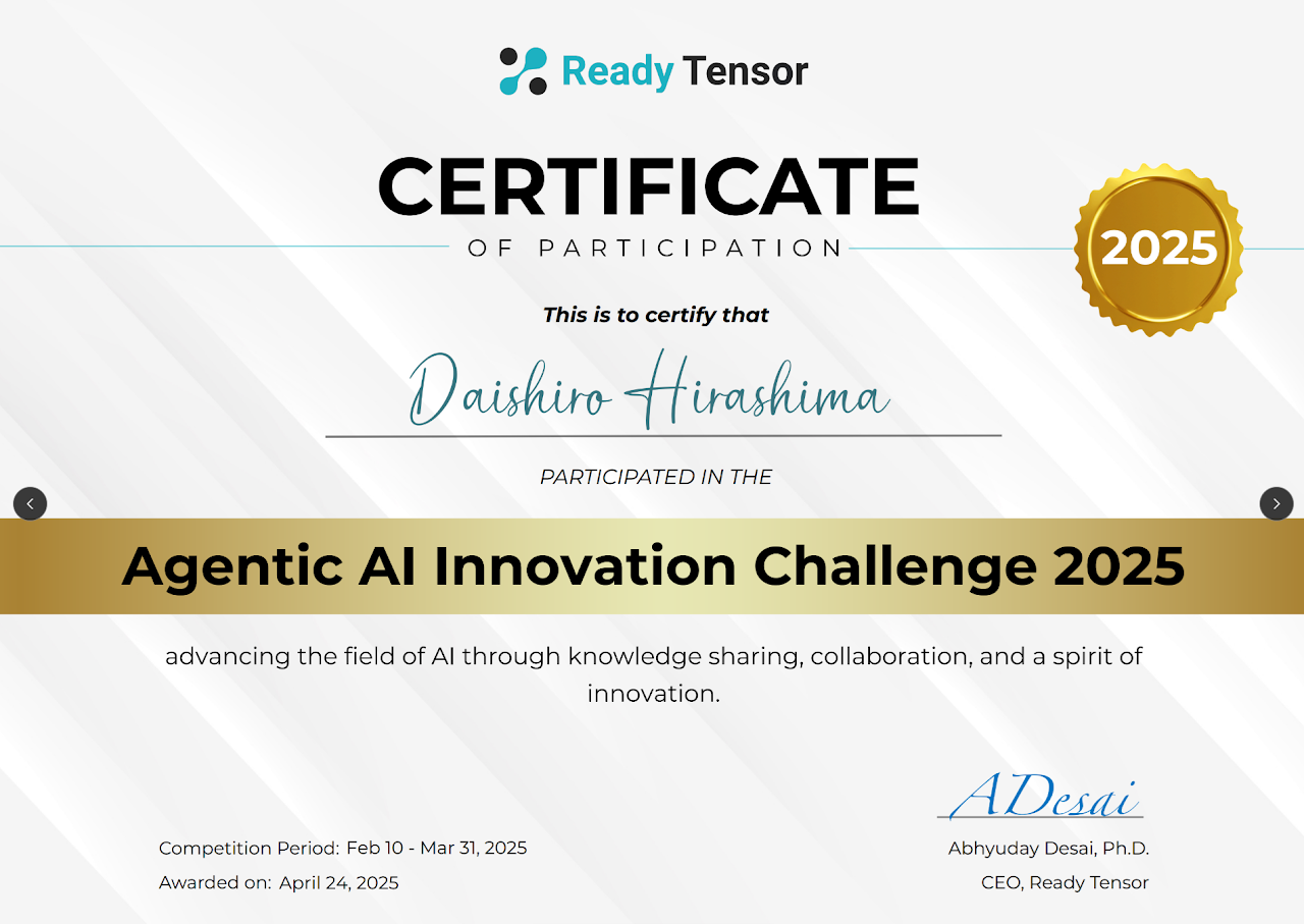 Agentic AI Innovation Challenge 2025 Winner
